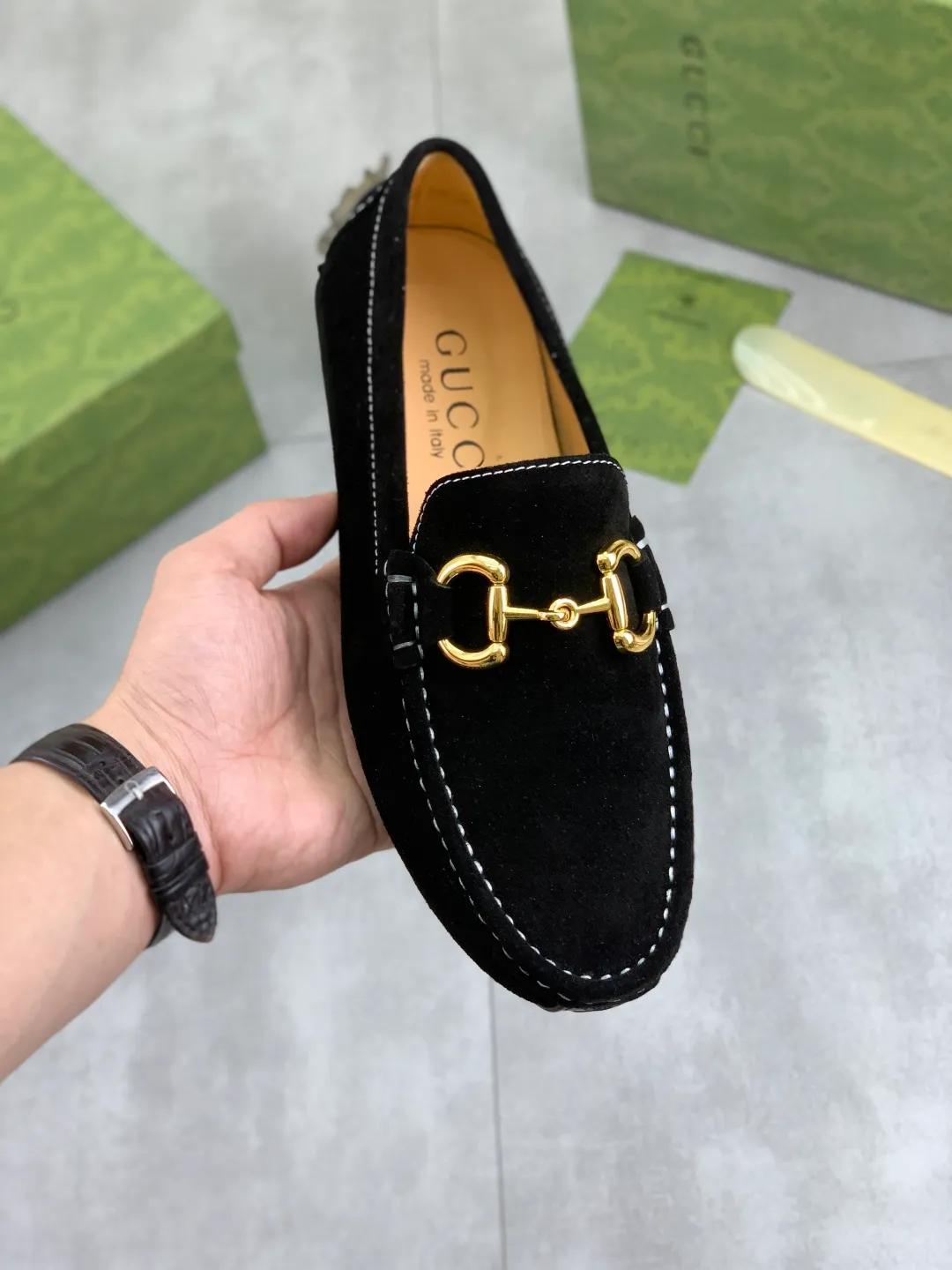 Men's men's shoes 💰P340💰[New style]🆘[GUCCI] New classic beanie shoes; Hong Kong original top quality, exquisite craftsmanship, top quality💪🏼High-end boutique men's beanie shoes, British fashion style 🎈The upper is made of Italian imported calfskin🔥, comfortable and breathable, fully imported soft pigskin lining, lazy slip-on Loaf style This fabric is made of 🇮🇹🎈, which is suitable for drivers to drive, and the original non-slip and wear-resistant rubber outsole 🎈Number of codes: 38-45 Multi-color 🉑️ to choose from